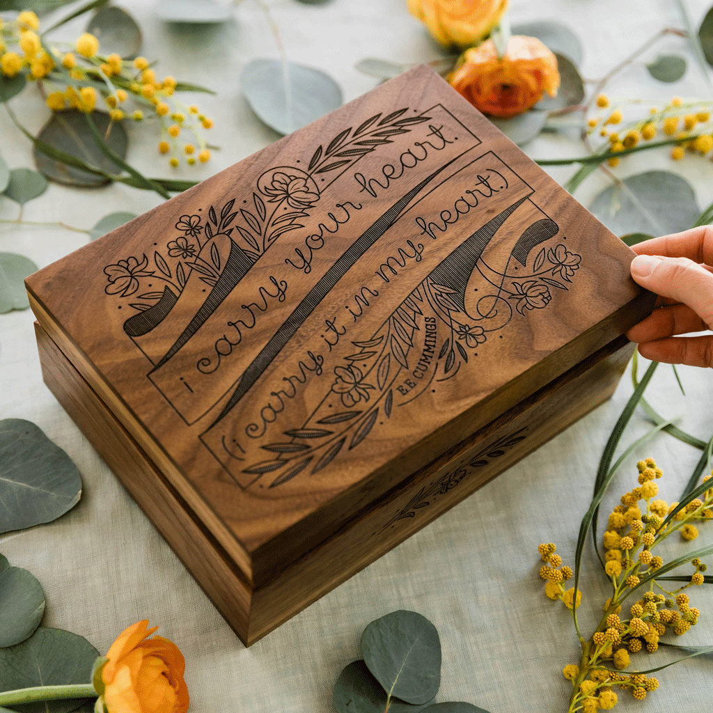 I Carry Your Heart Wood Memory Box | Hereafter