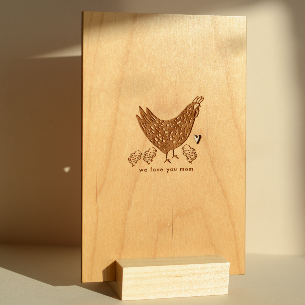 We Love You Mom Hen and Chicks Card