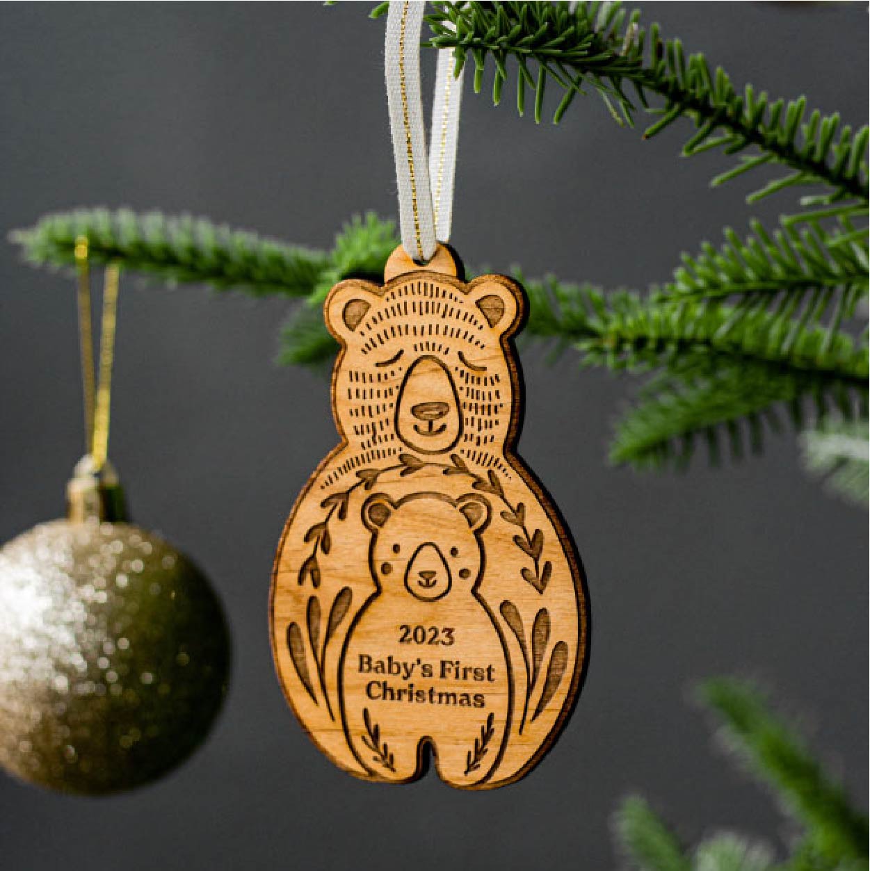 Baby's First Christmas Bear And Cub 2025 Ornament