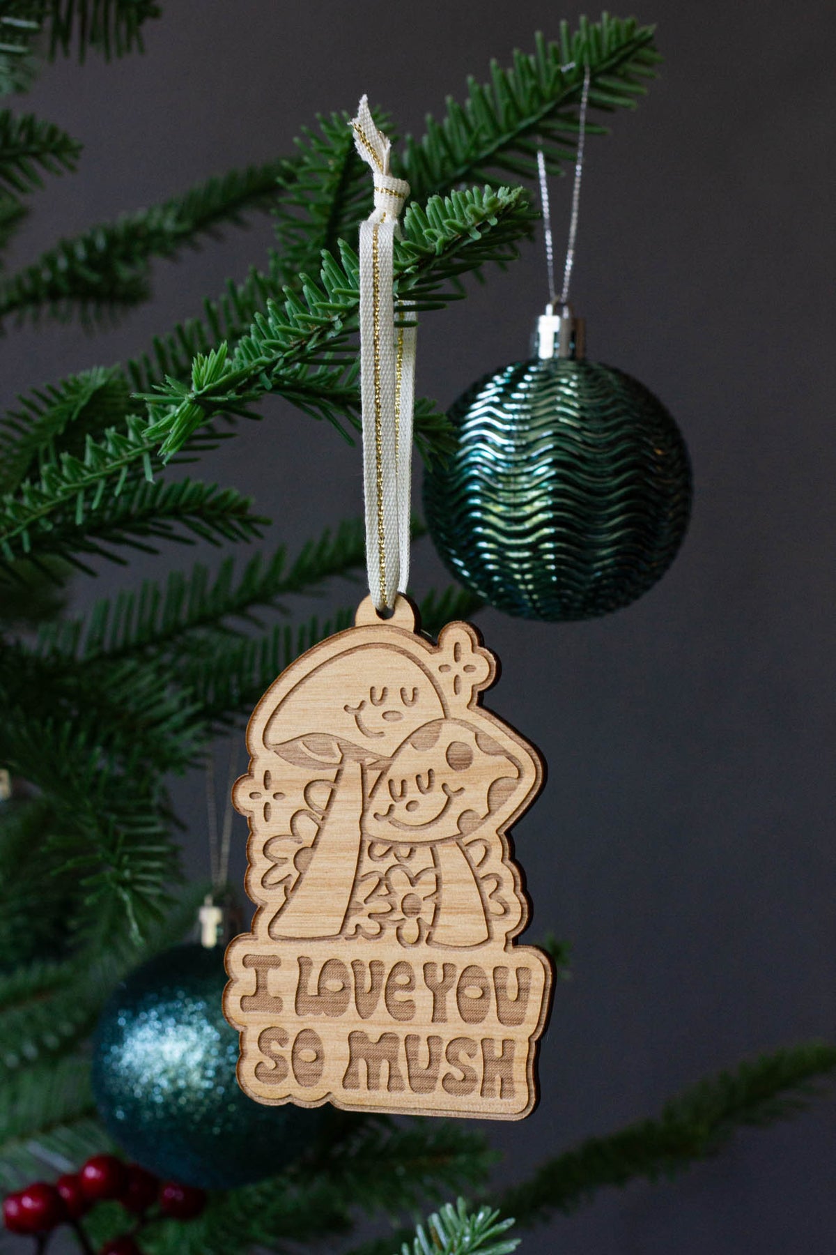 I Love You So Mush Mushrooms Ornament