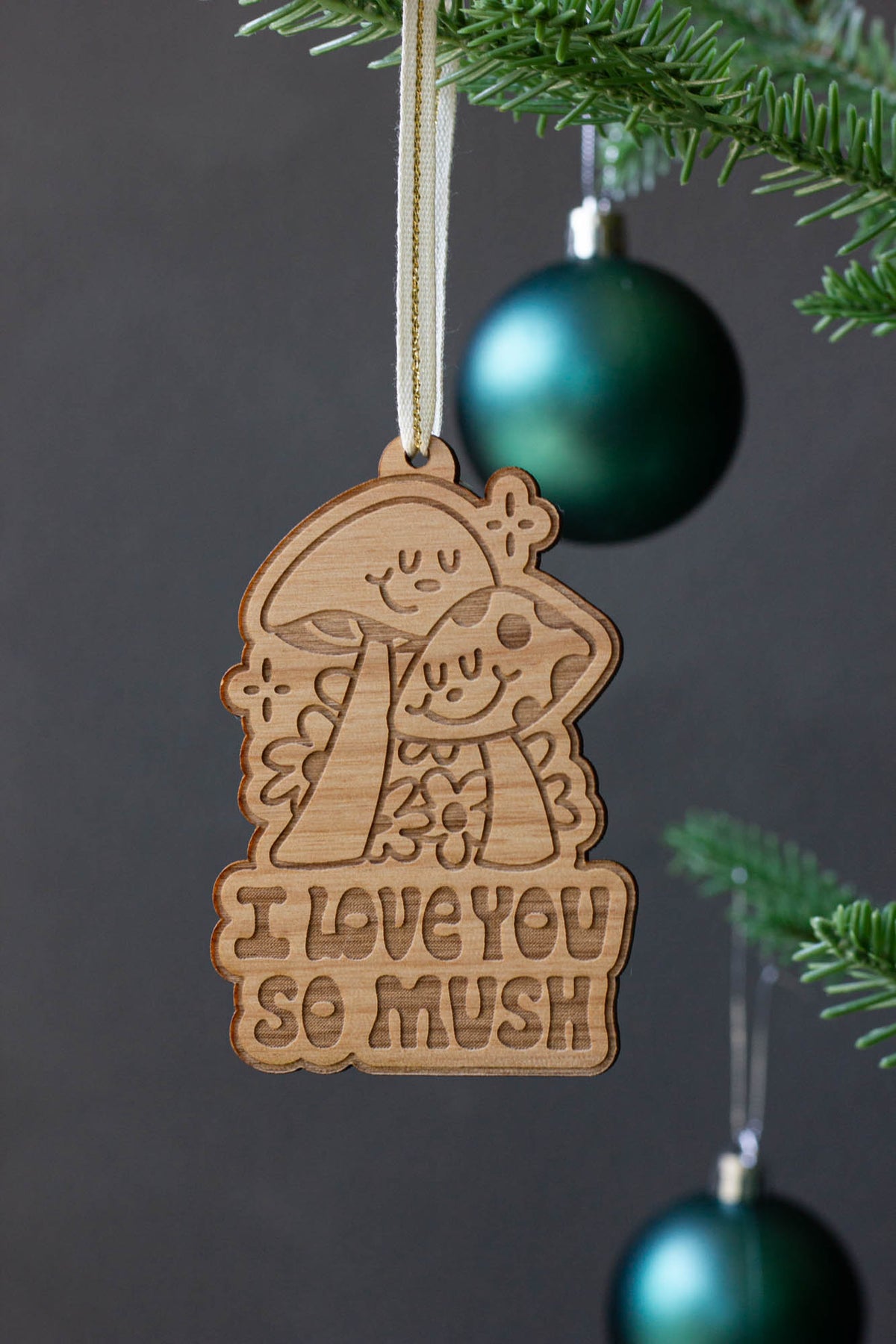 I Love You So Mush Mushrooms Ornament