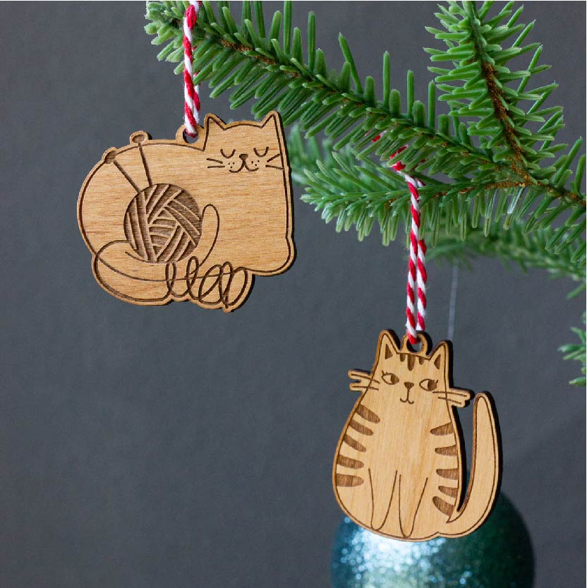 Mini Cat Ornament Set