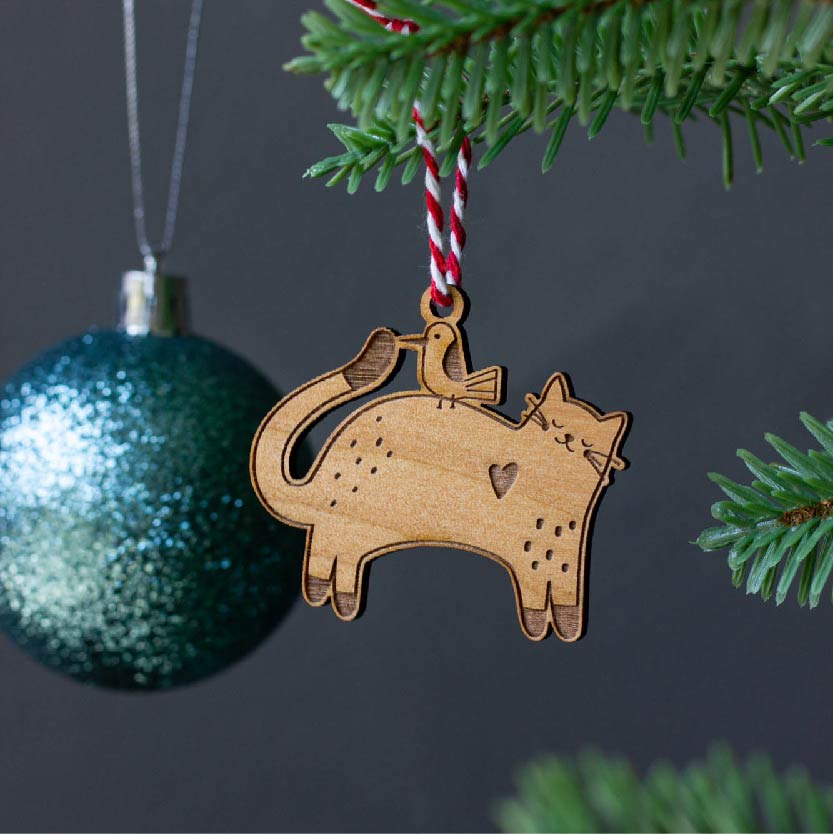 Bird Cat Mini Ornament