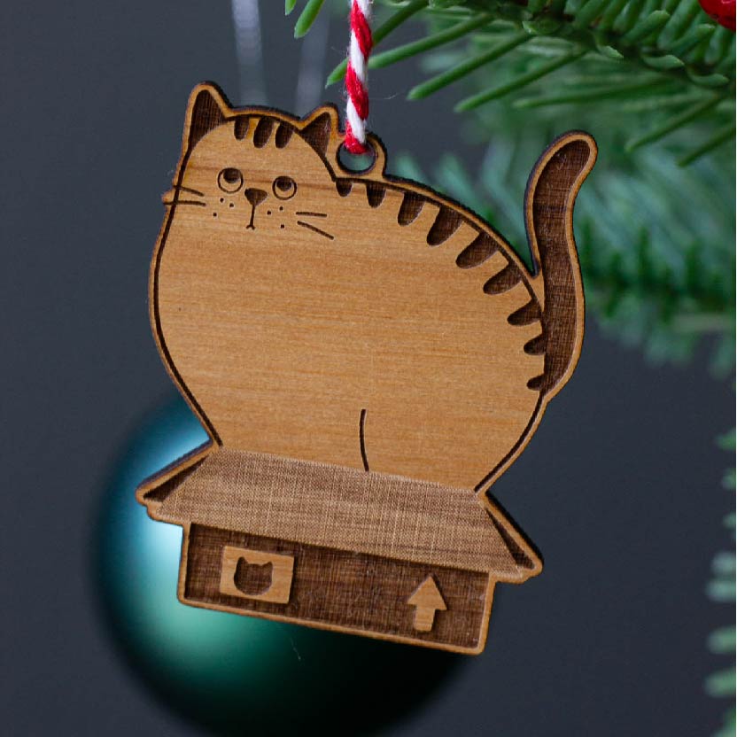 Box Cat Mini Ornament