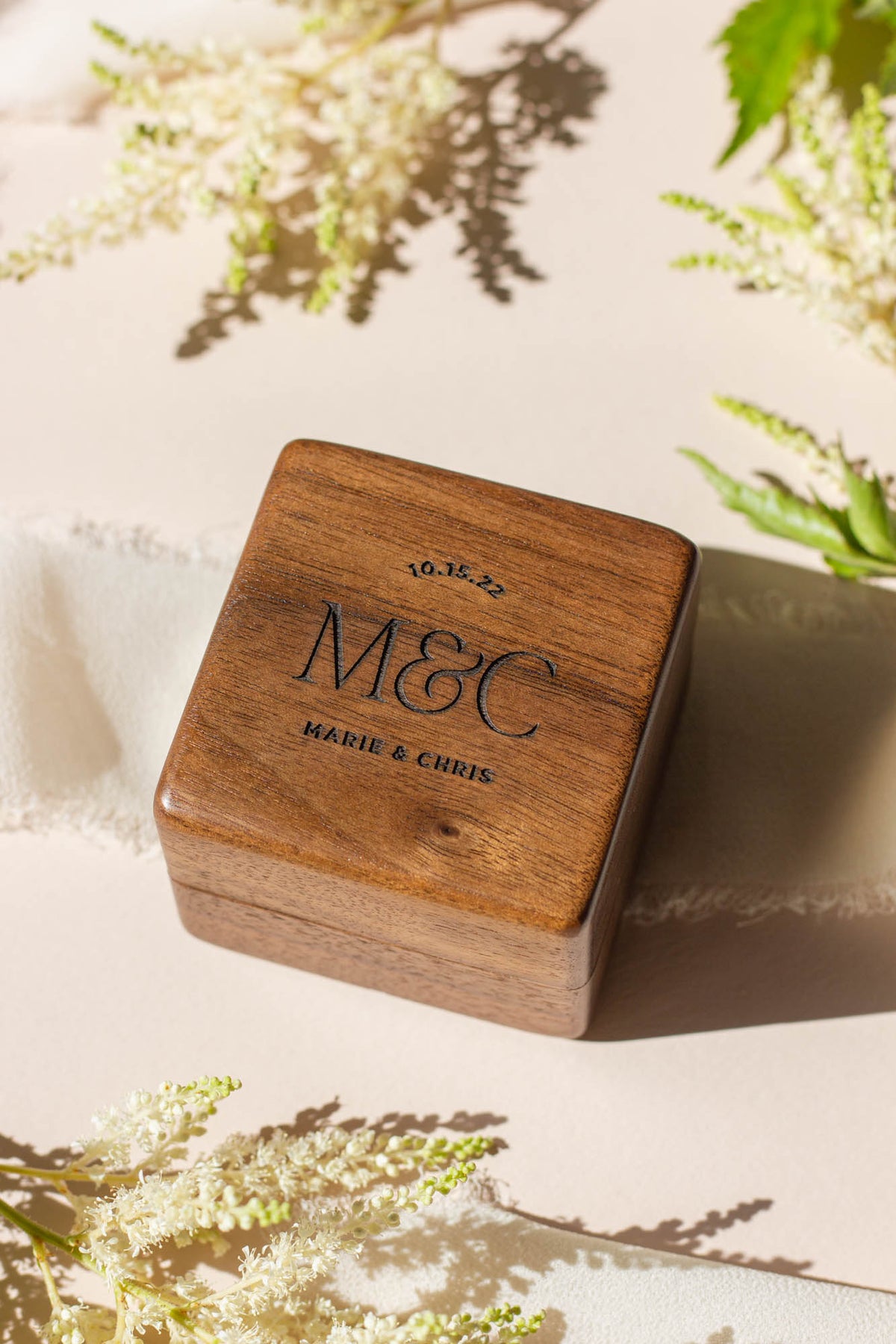 Classic Romance Personalized Ring Box