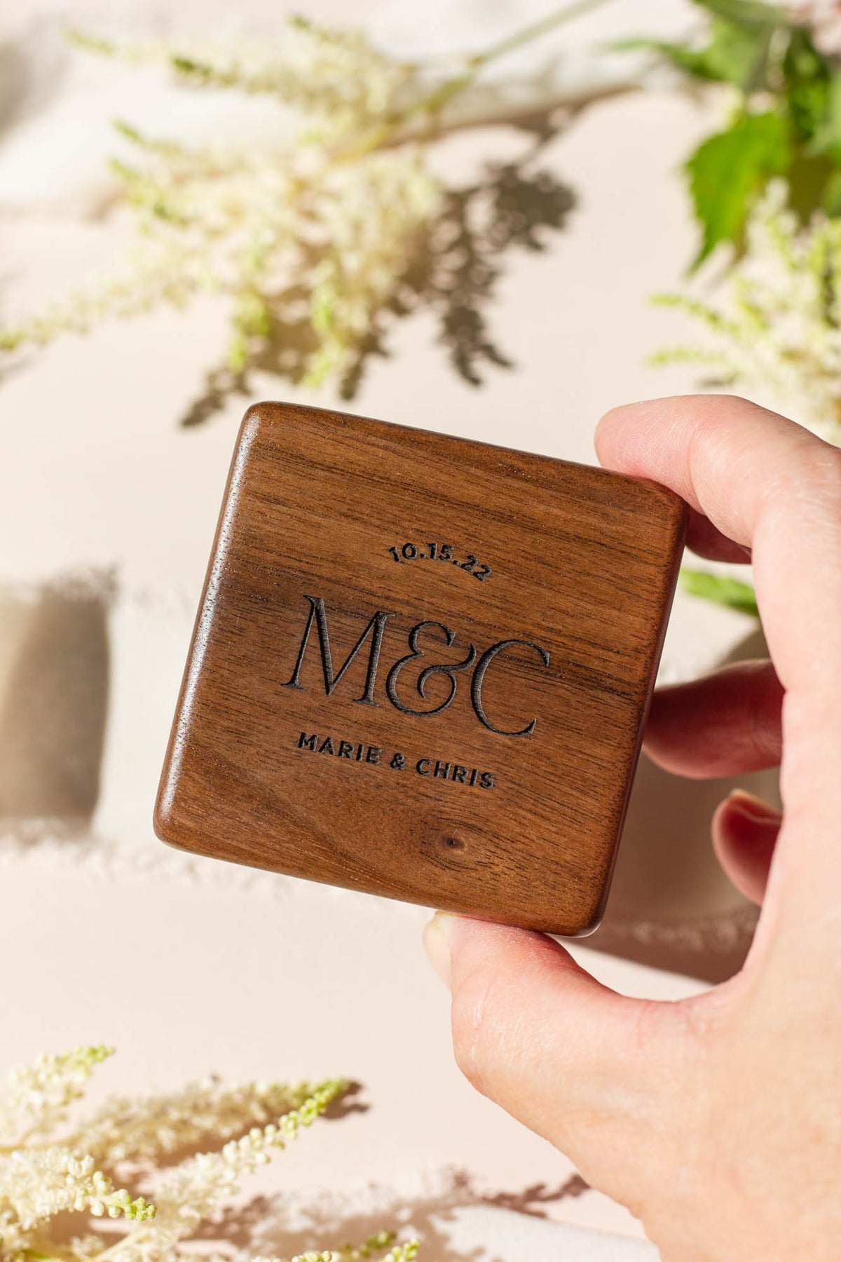 Classic Romance Personalized Ring Box