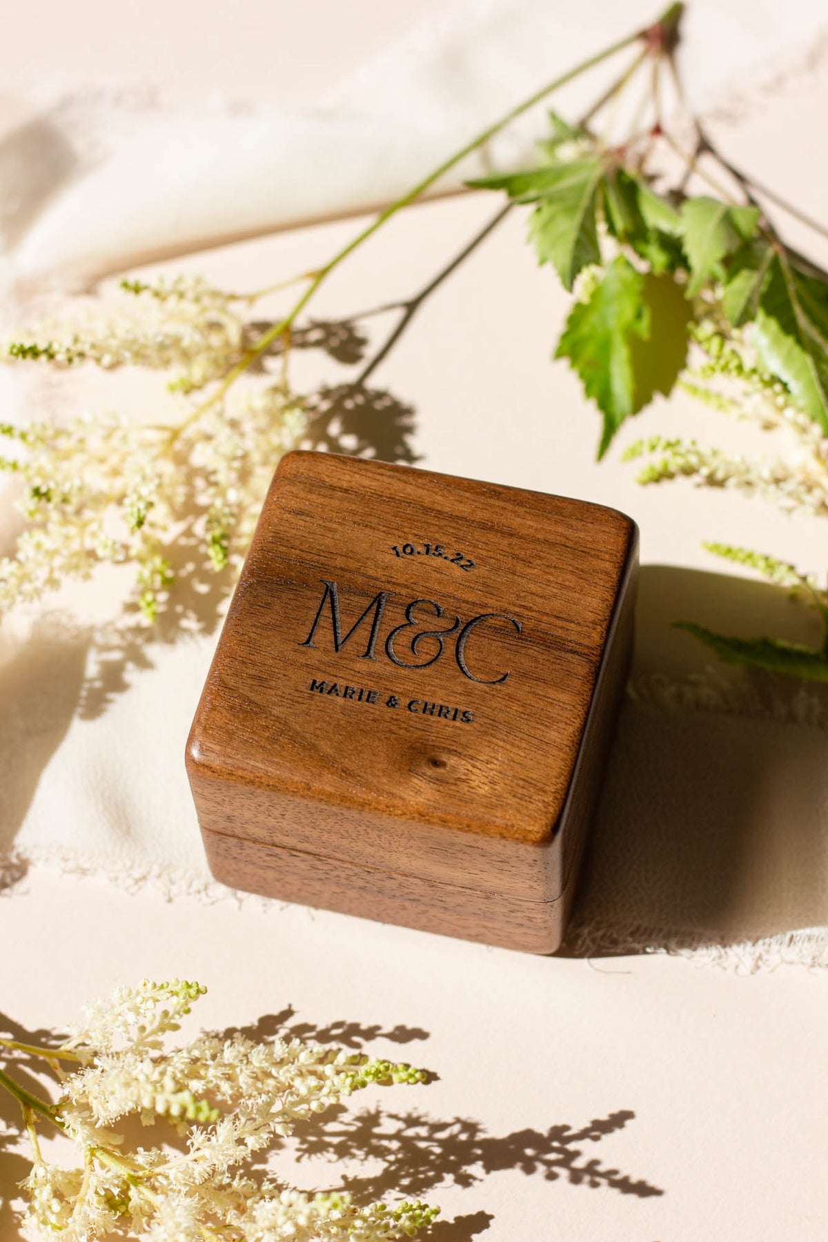 Classic Romance Personalized Ring Box