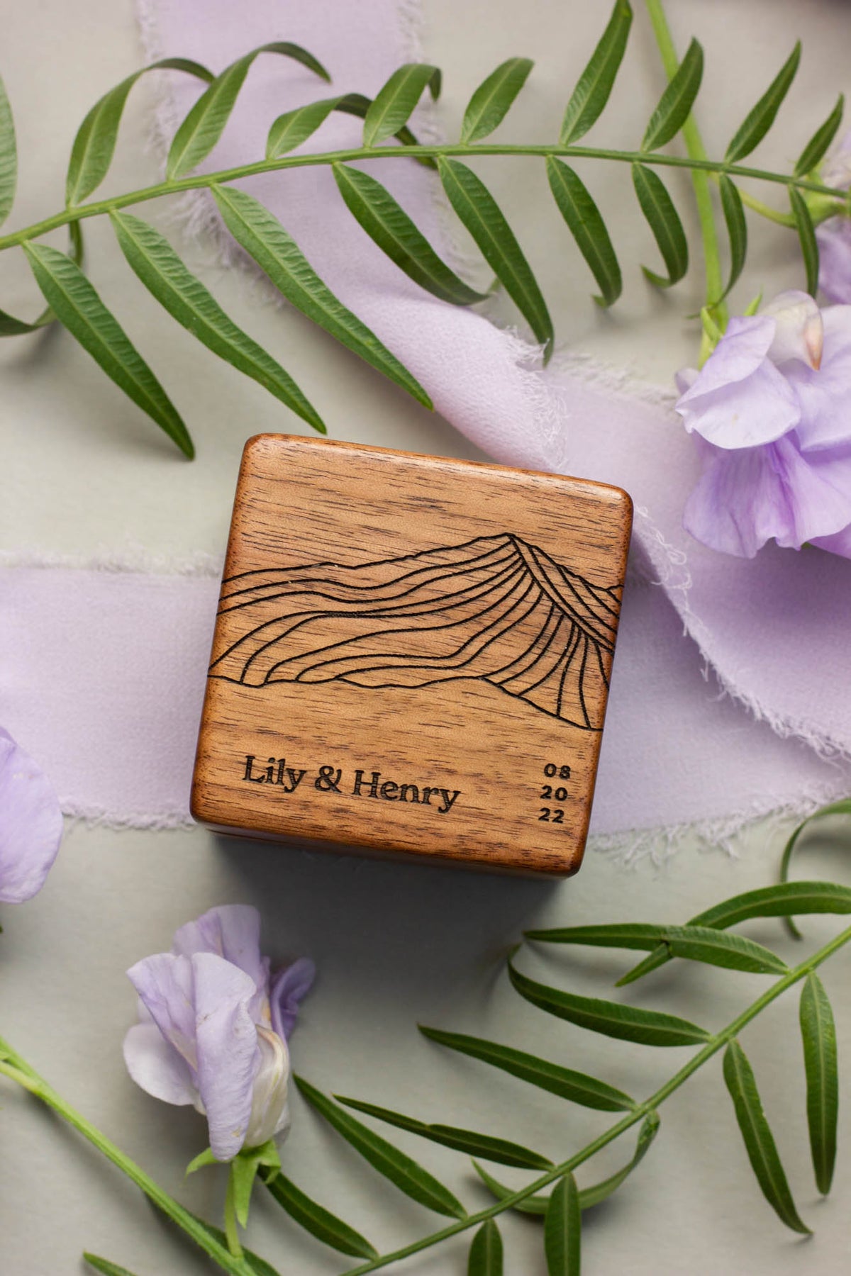 Mountains Personalized Ring Box