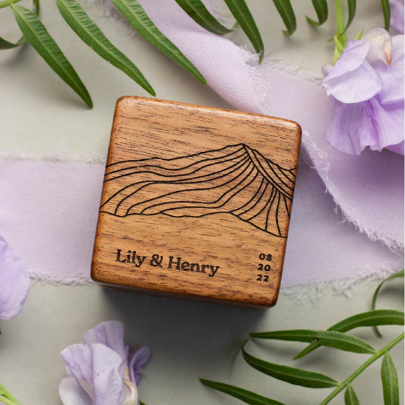 Mountains Personalized Ring Box
