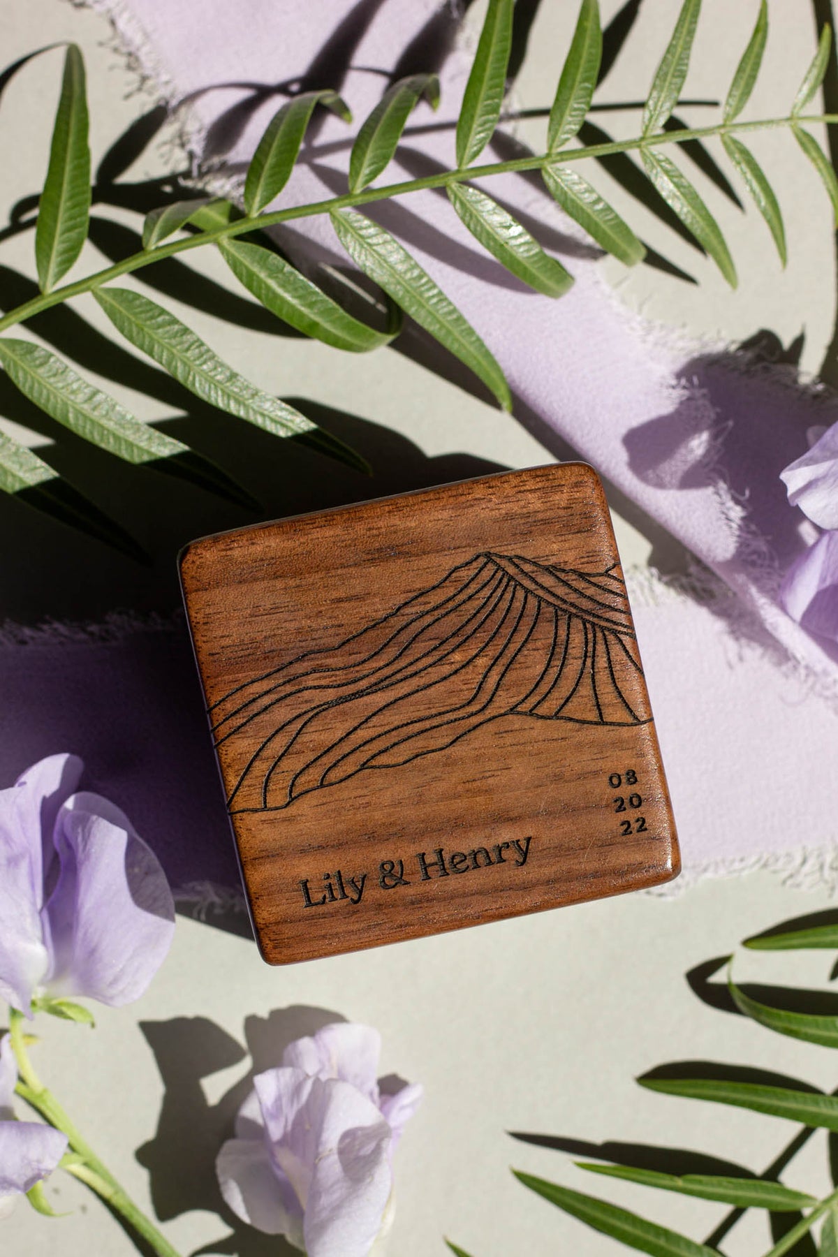 Mountains Personalized Ring Box