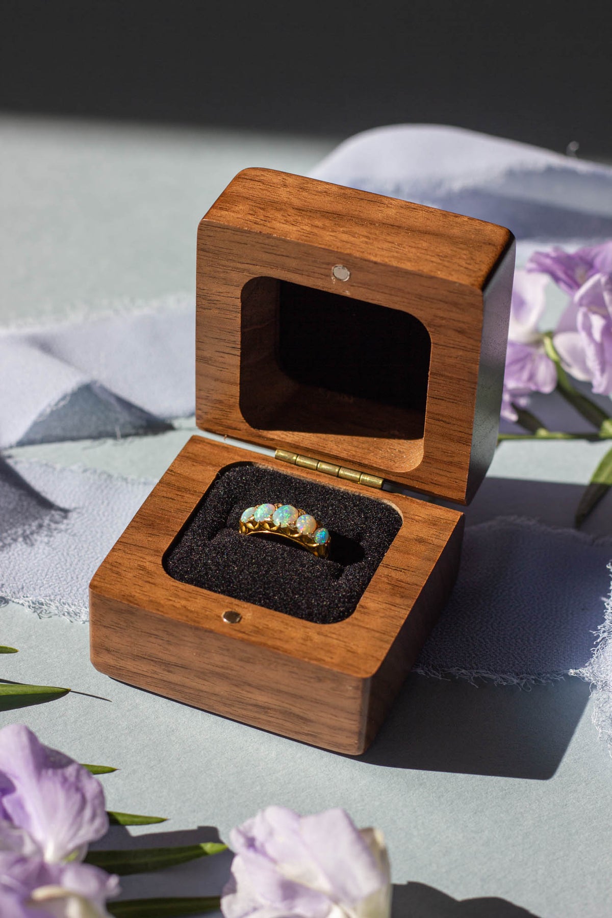 Floral Personalized Ring Box