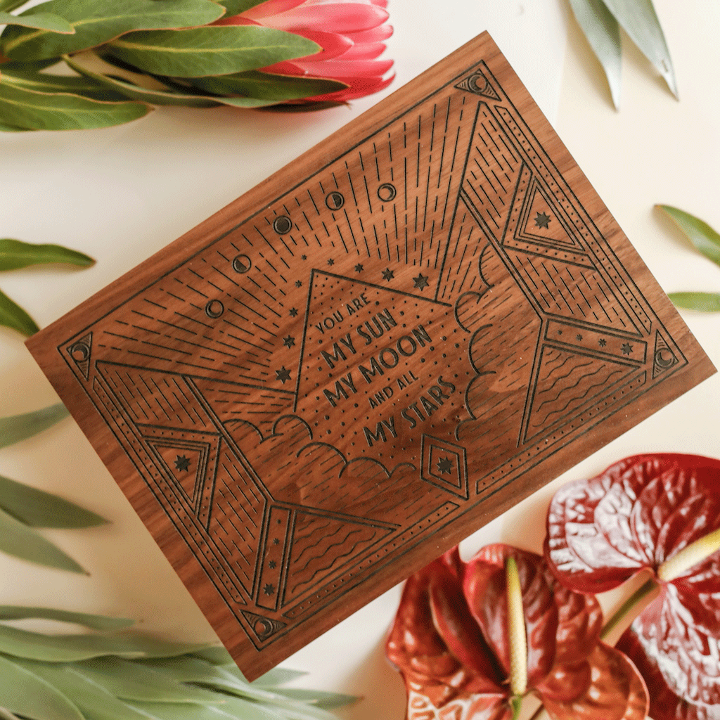 Sun Moon Stars Wood Keepsake Box | Hereafter