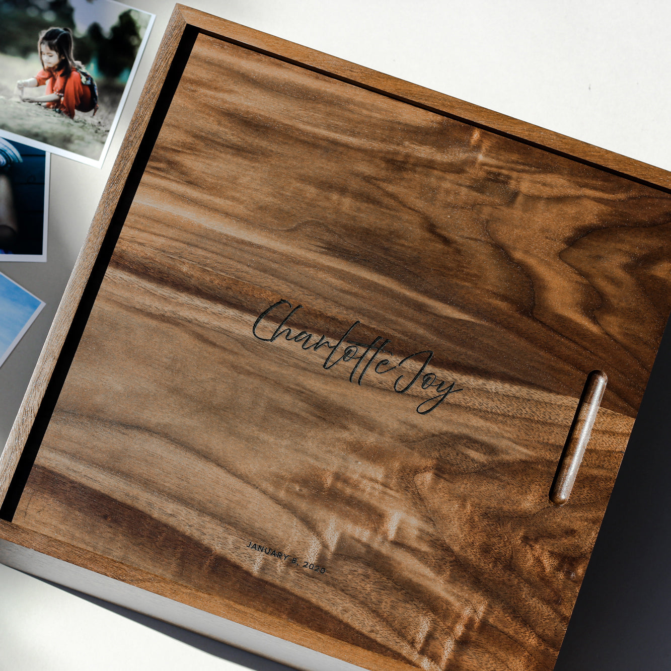 Modern Hand Lettering Custom Wood Memory Box | Hereafter