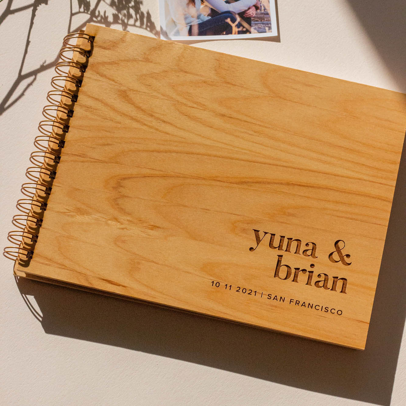 Wooden Engraved Scrapbook, 1 Year - Our Story So Far, Memory Photo Book