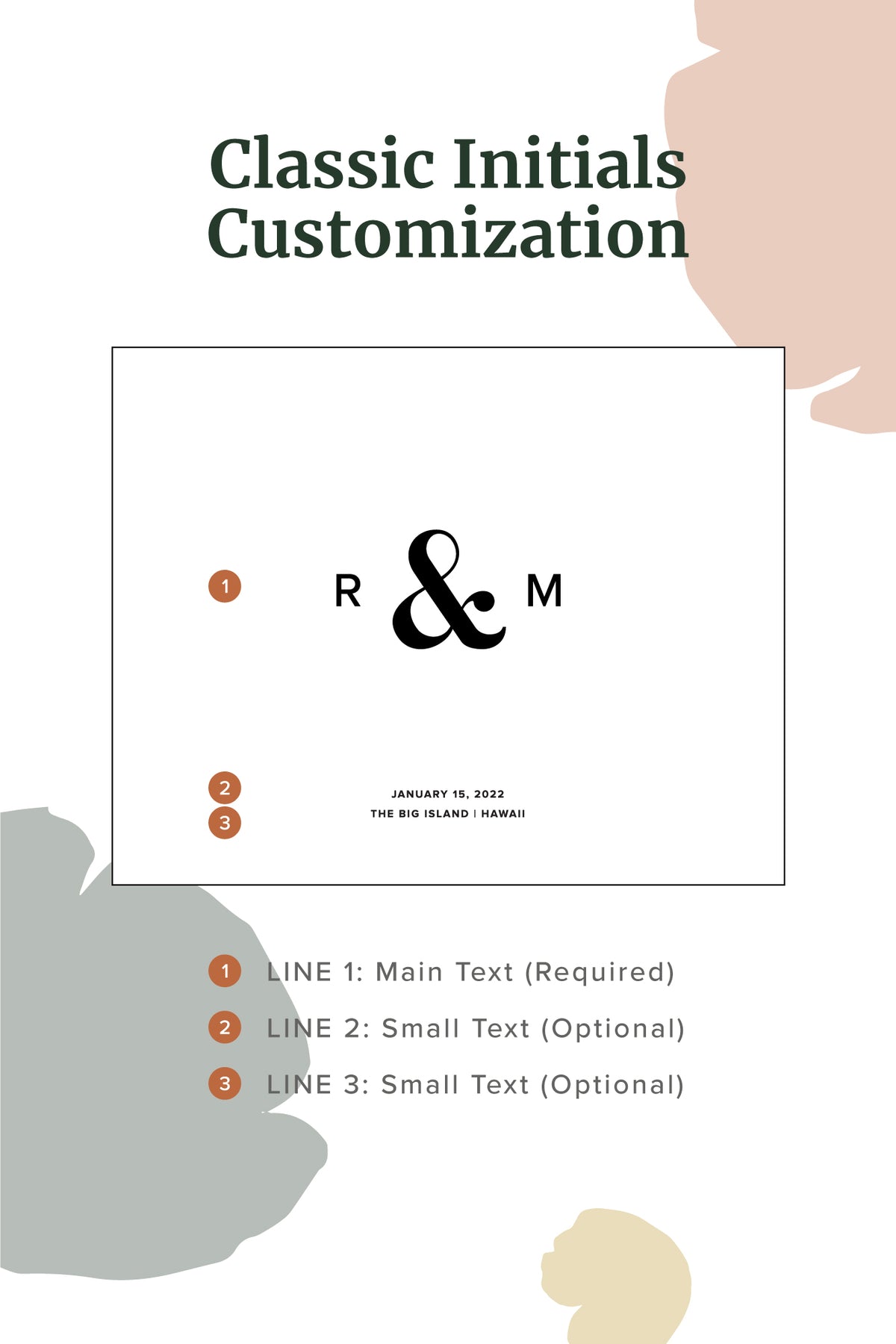 Classic Initials Personalized Wedding Guest Book