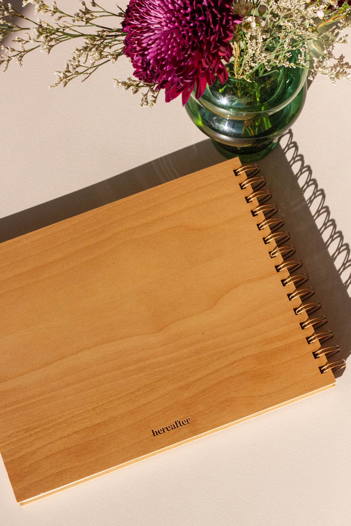 Hereafter Personalized Wood Wedding Guest Book