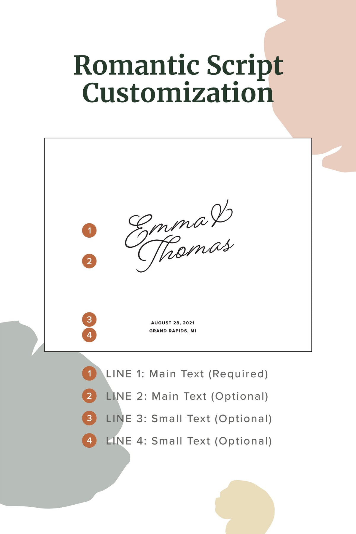 Sweet Romance Personalized Wedding Guest Book