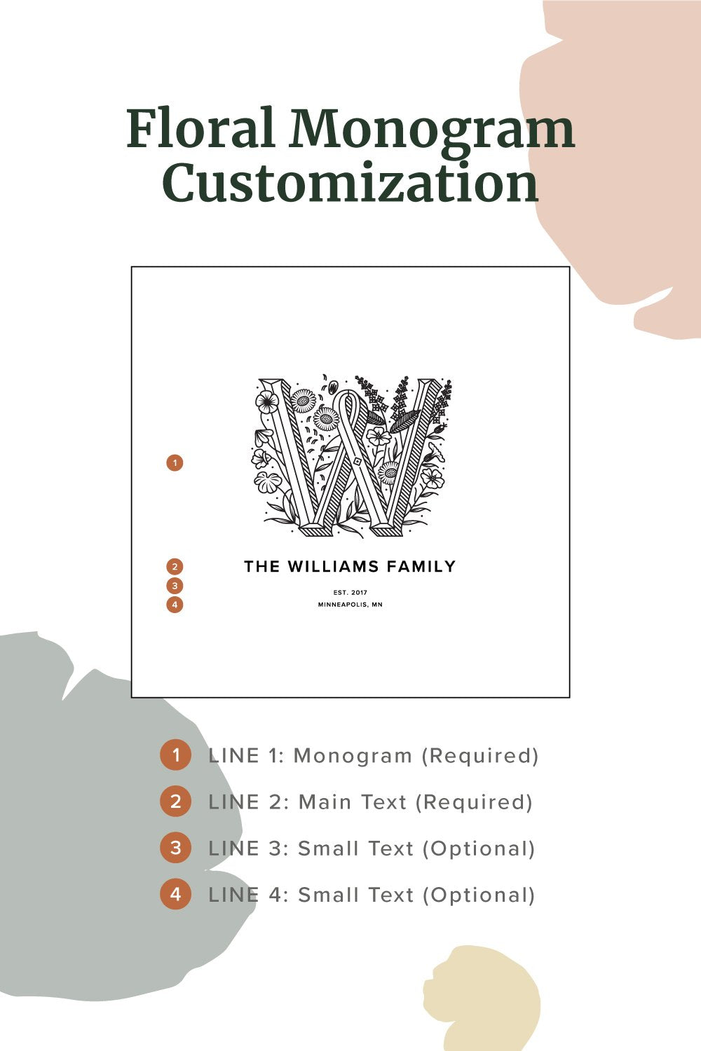 Floral Monogram Personalized Keepsake Box