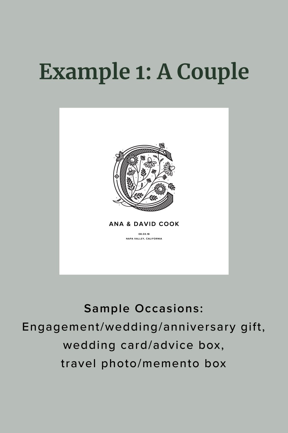 Floral Monogram Personalized Keepsake Box