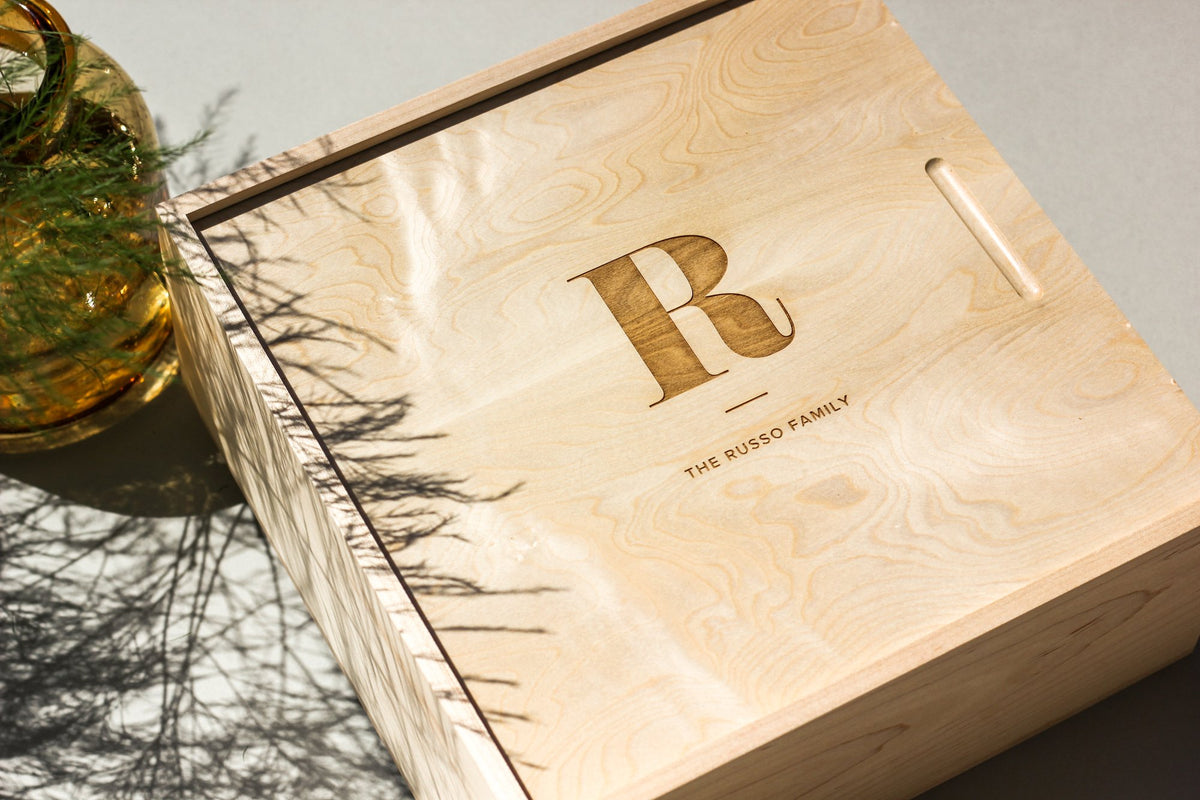 Classic Monogram Custom Wood Keepsake Box | Hereafter