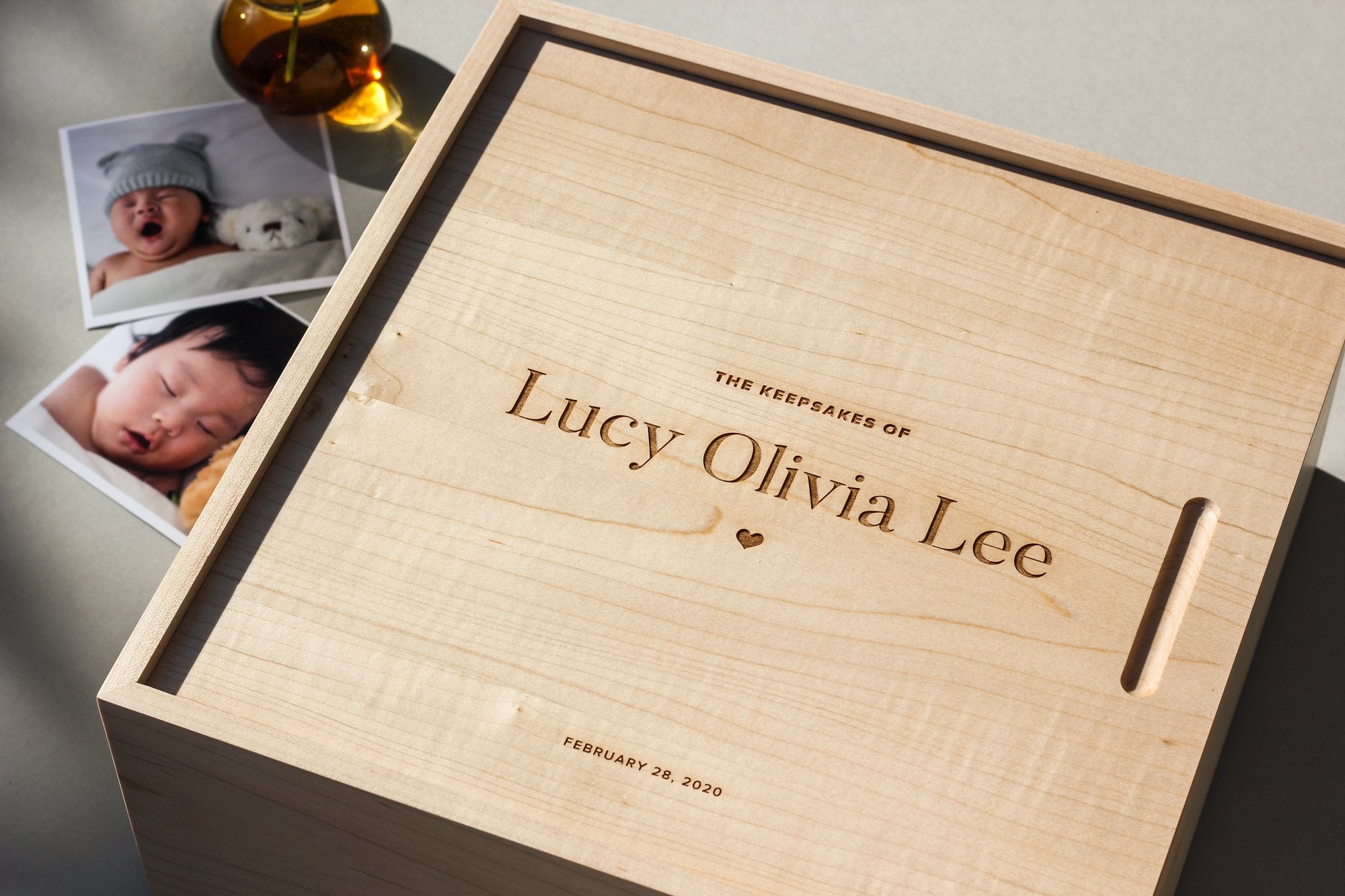 Romantic Script Large Wood Personalized Keepsake Box