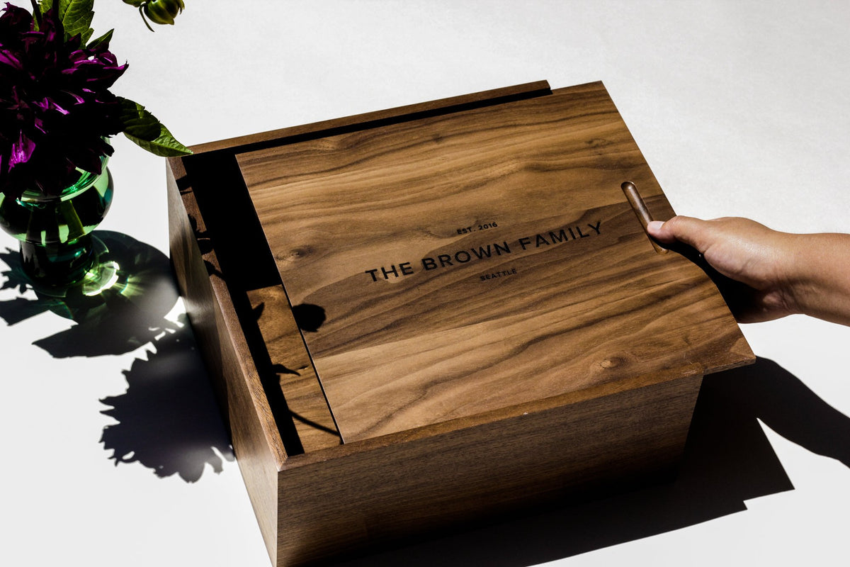 Modern Minimalist Custom Wood Keepsake Box | Hereafter