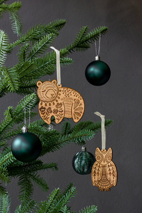 Bear Folk Art Ornament