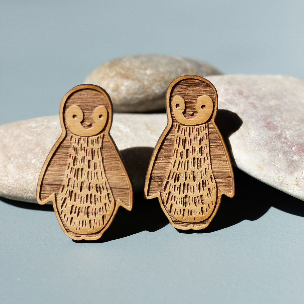 Penguins Wood Pin