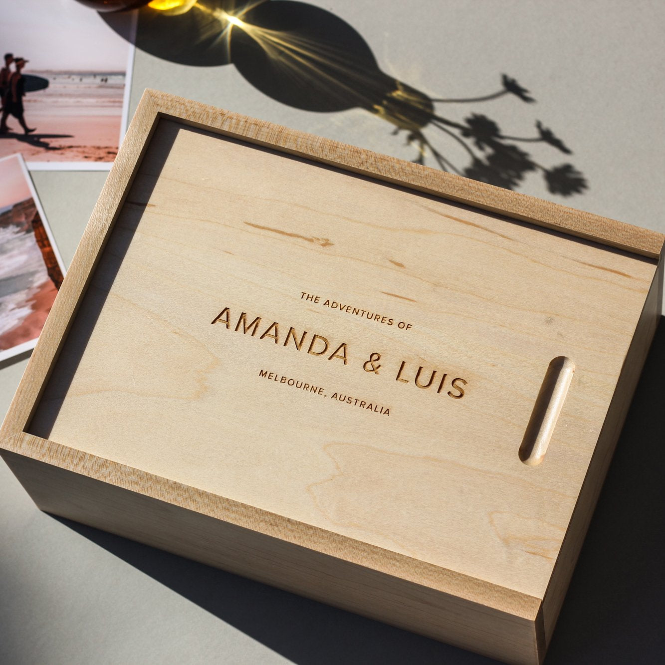 Modern Minimalist Small Wood Personalized Keepsake Box