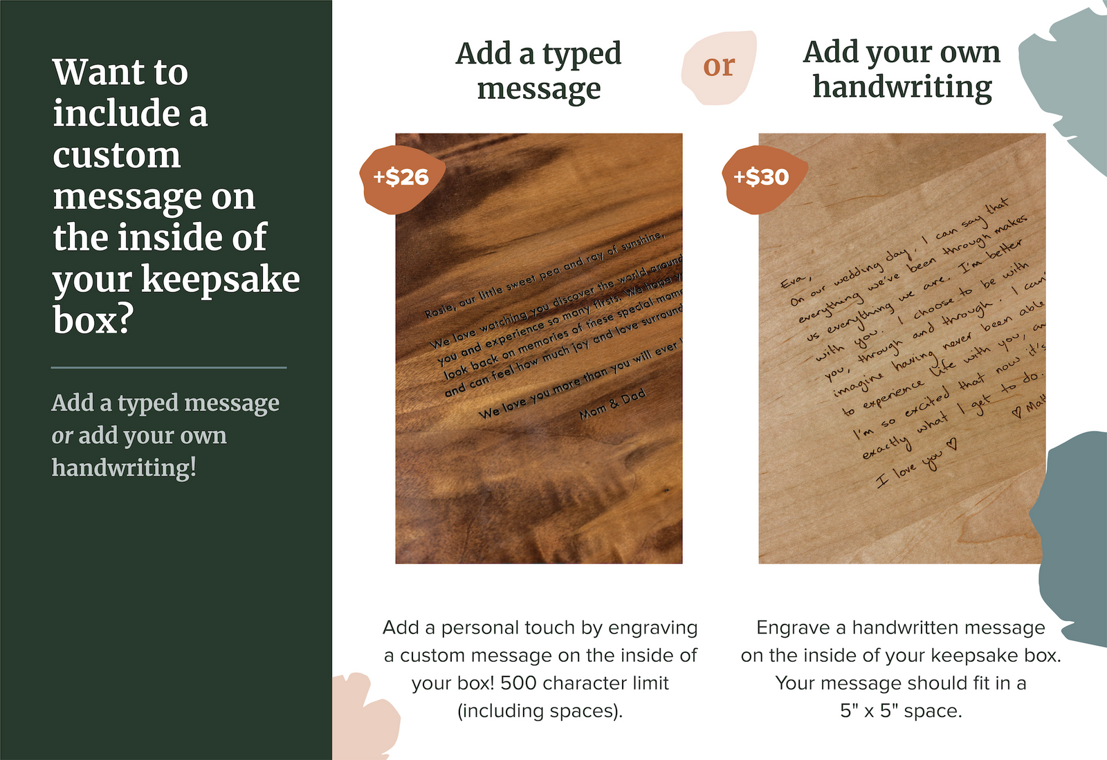 Keepsake Box Typed Personalization