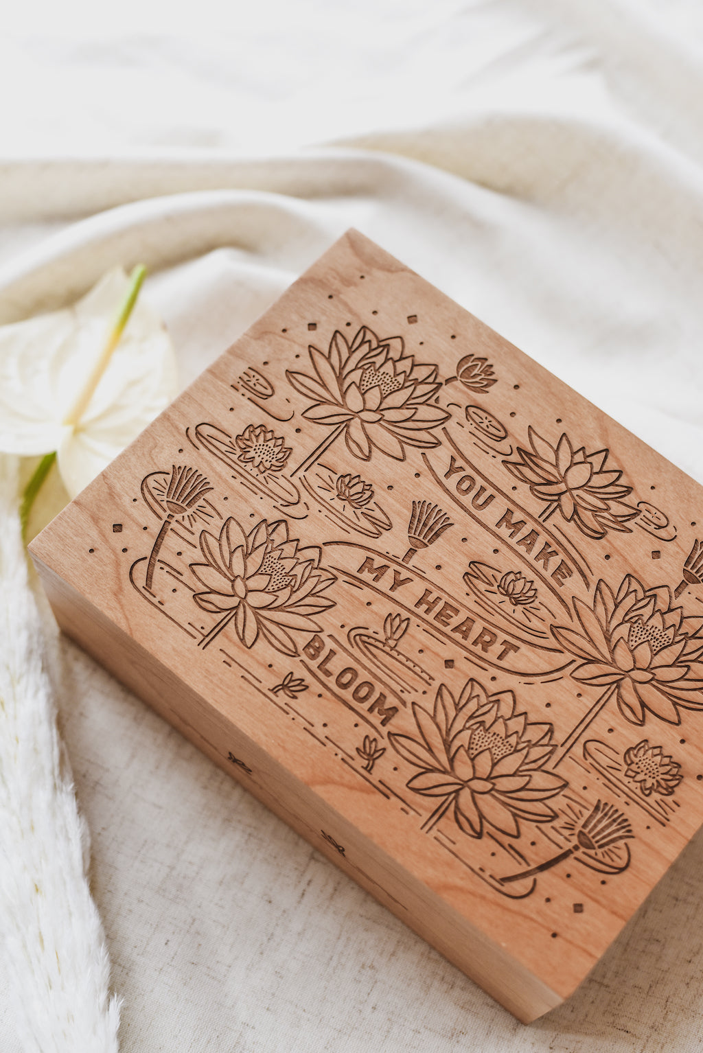 You Make My Heart Bloom Wood Keepsake Box | Hereafter