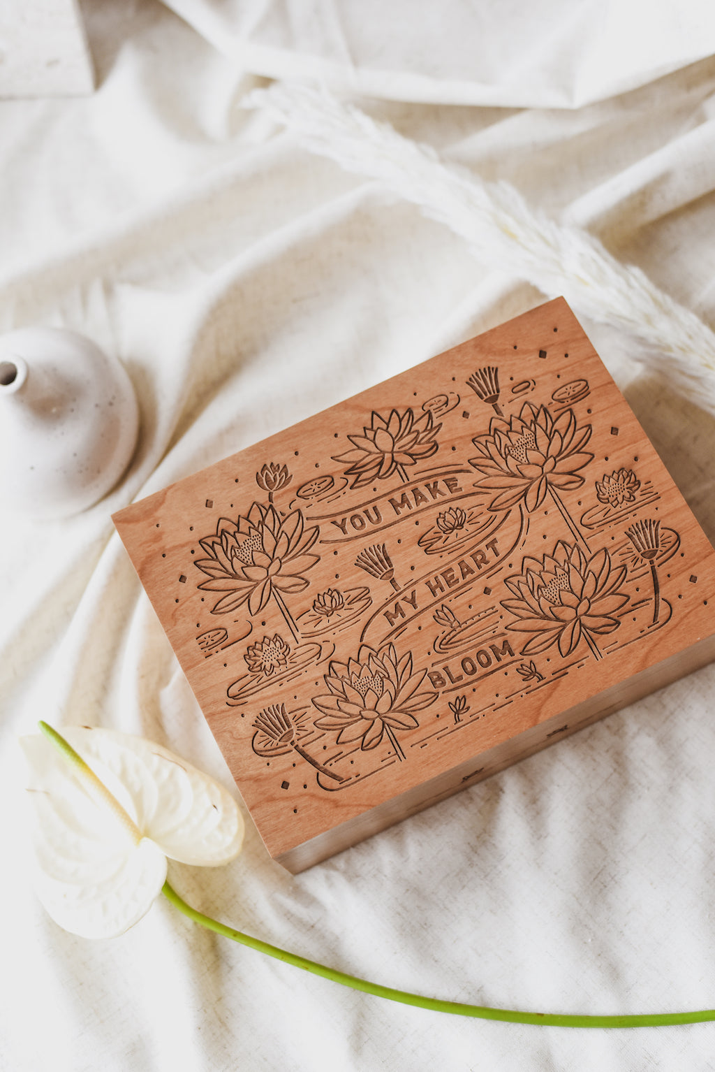 You Make My Heart Bloom Wood Keepsake Box | Hereafter