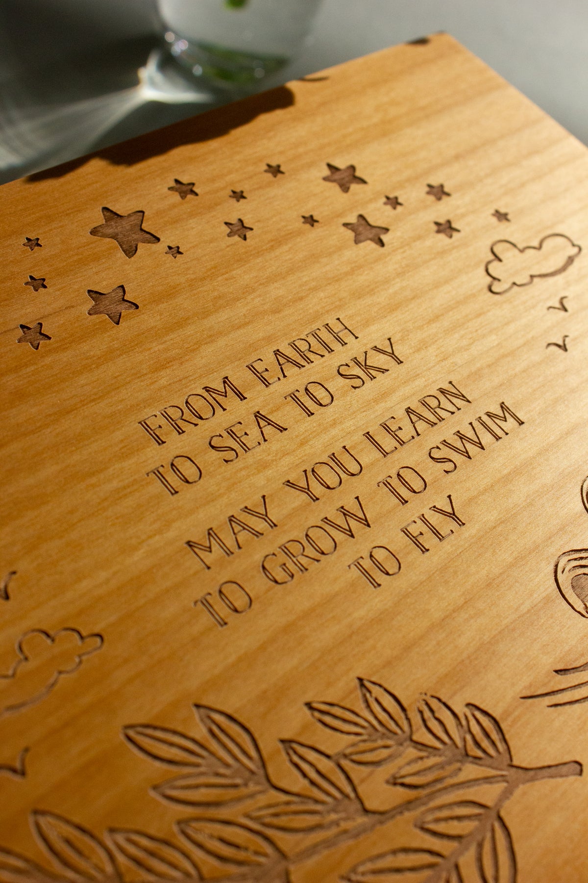 Grow Swim Fly Wood Baby Memory Box | Hereafter