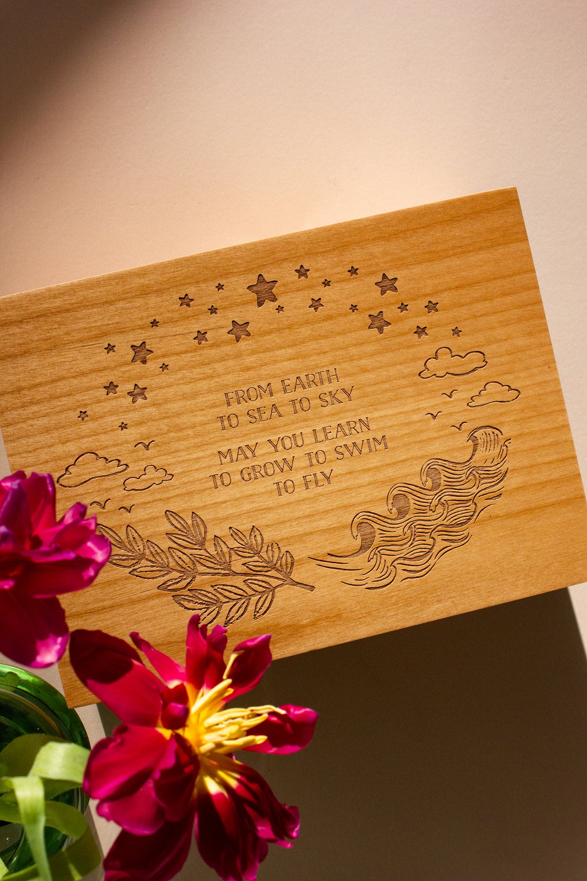 Grow Swim Fly Wood Baby Memory Box | Hereafter