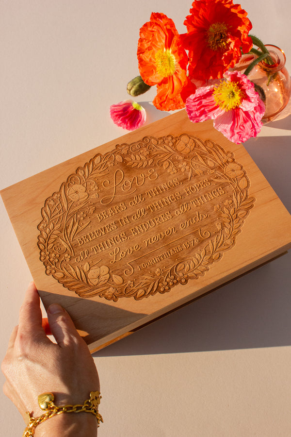 Love Never Ends Memory Box | Wood Anniversary Gifts | Hereafter