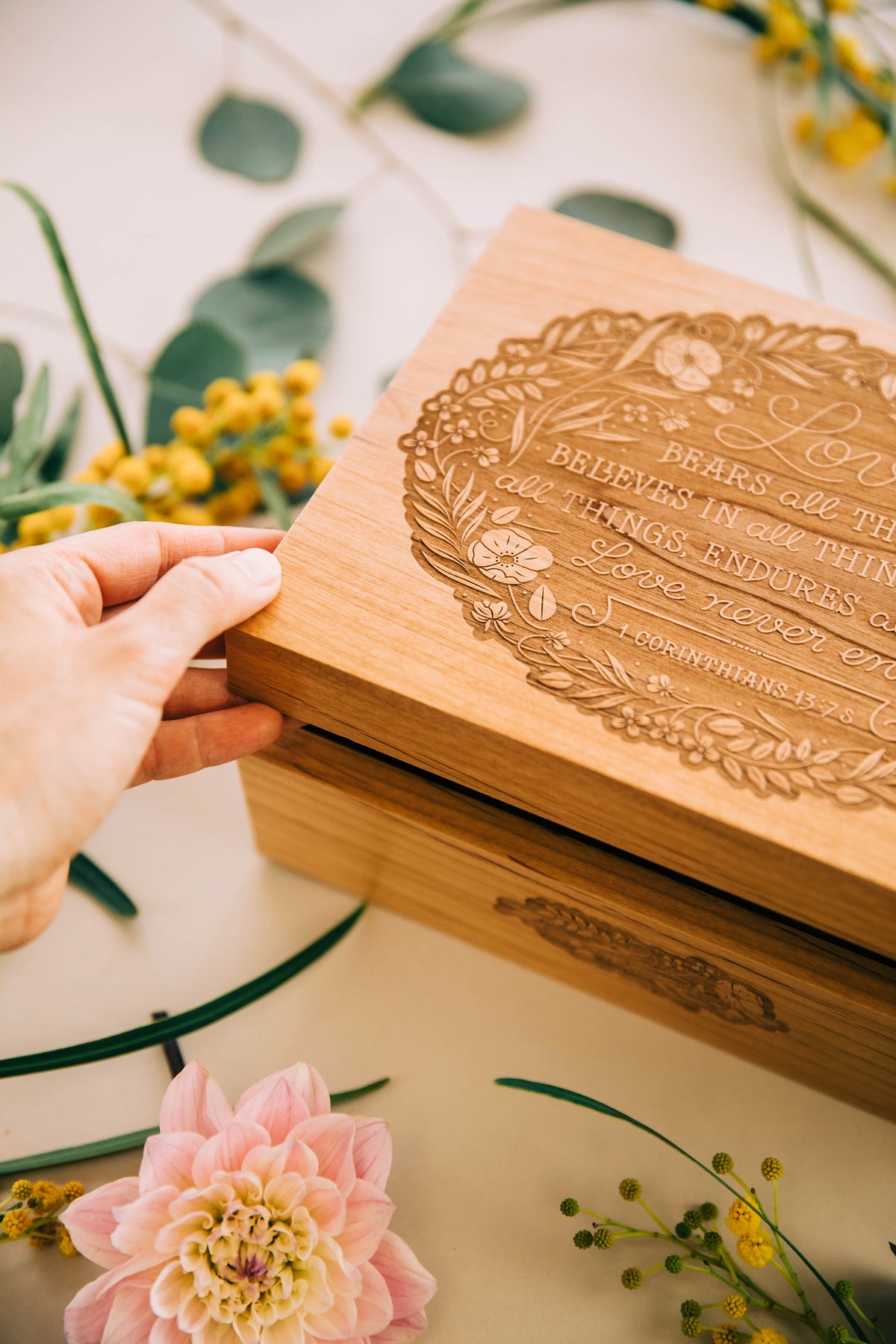 Love Never Ends Wood Keepsake Box | Hereafter