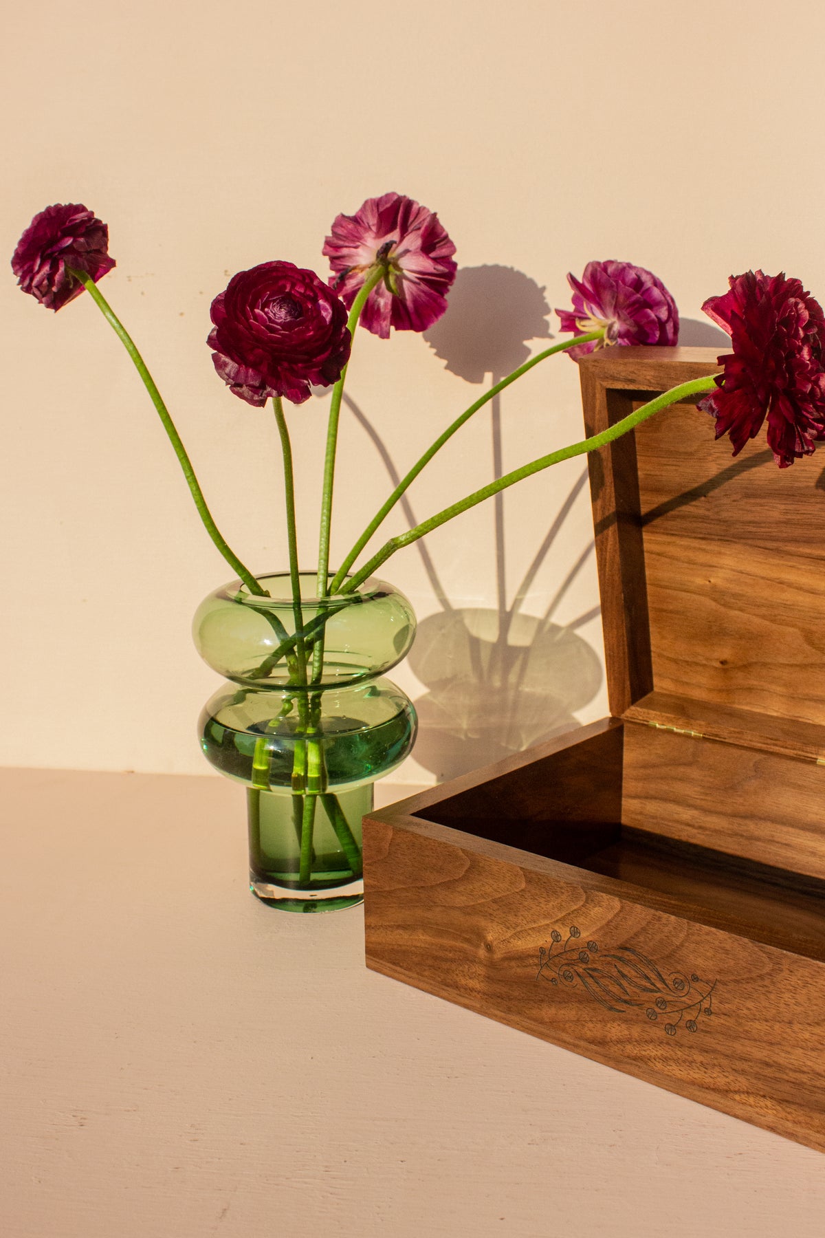 Floral Heart Wood Memory Box | Hereafter