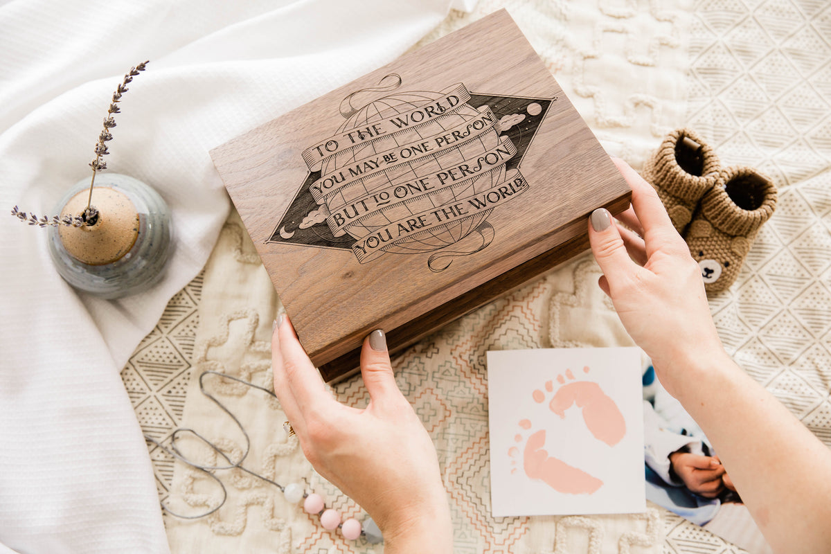 You Are The World Wood Memory Box | Hereafter