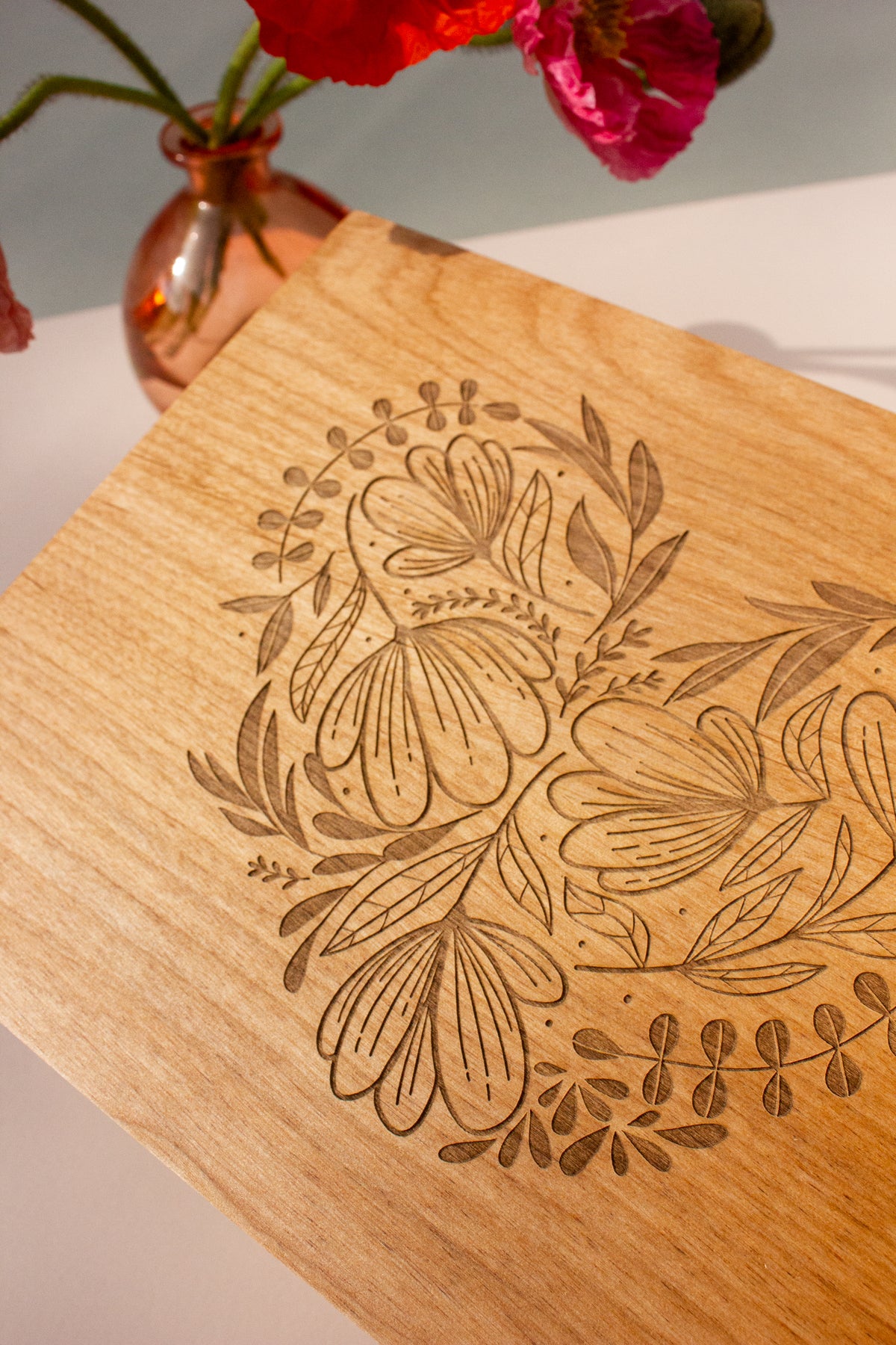 Woodblock Heart Wood Keepsake Box