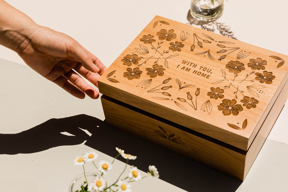 With You I Am Home Wood Keepsake Box | Hereafter